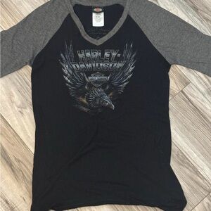 Harley-Davidson Black and Gray Long Sleeve Tee